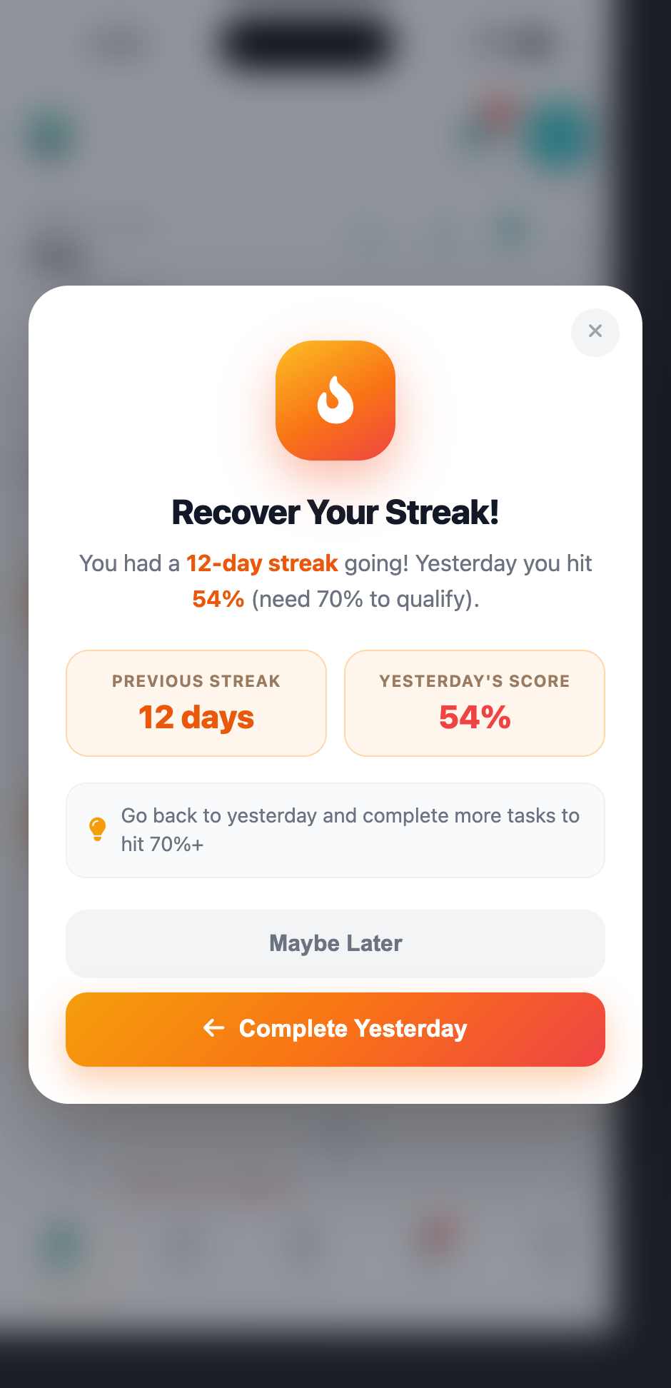 Recover your streak